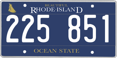 RI license plate 225851