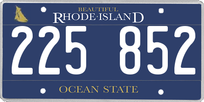 RI license plate 225852