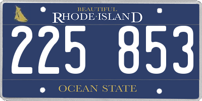 RI license plate 225853