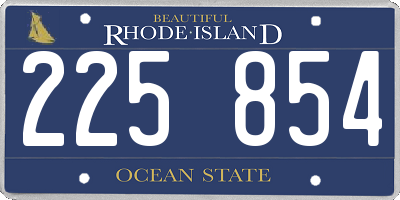 RI license plate 225854