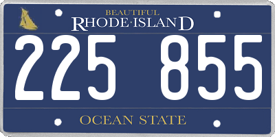 RI license plate 225855
