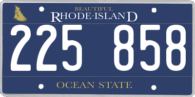 RI license plate 225858