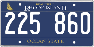 RI license plate 225860