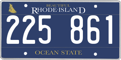 RI license plate 225861