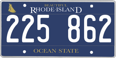 RI license plate 225862