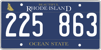 RI license plate 225863