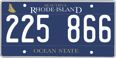 RI license plate 225866