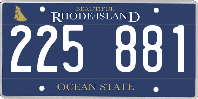 RI license plate 225881