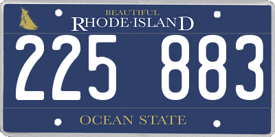 RI license plate 225883
