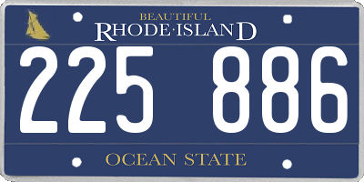 RI license plate 225886