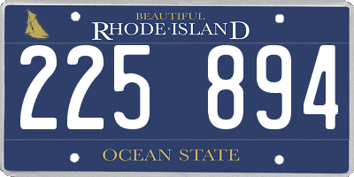 RI license plate 225894