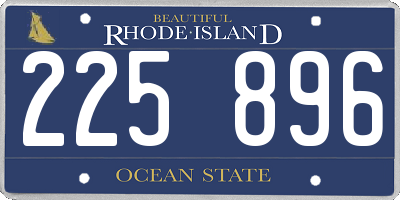 RI license plate 225896