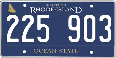 RI license plate 225903