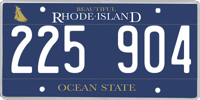 RI license plate 225904