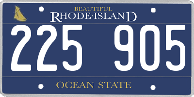 RI license plate 225905