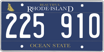 RI license plate 225910