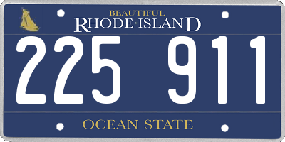 RI license plate 225911