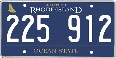 RI license plate 225912