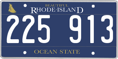 RI license plate 225913