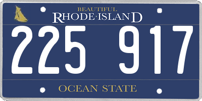 RI license plate 225917