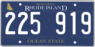 RI license plate 225919