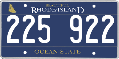 RI license plate 225922