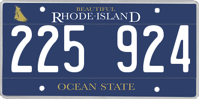 RI license plate 225924