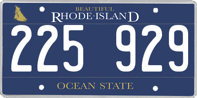RI license plate 225929