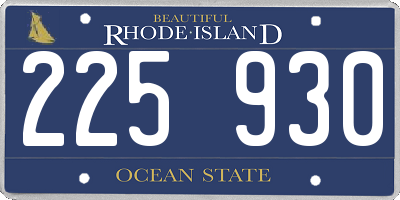RI license plate 225930
