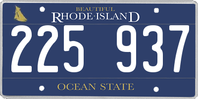 RI license plate 225937