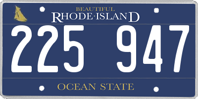 RI license plate 225947