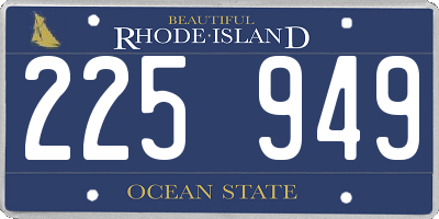 RI license plate 225949