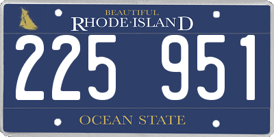 RI license plate 225951