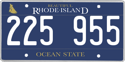 RI license plate 225955