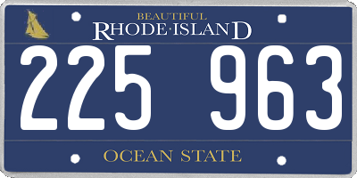 RI license plate 225963