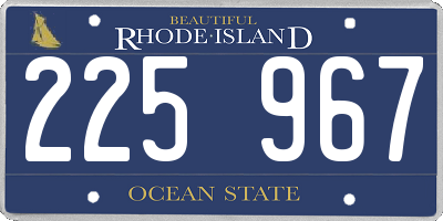 RI license plate 225967