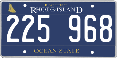 RI license plate 225968