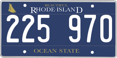 RI license plate 225970