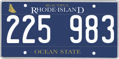 RI license plate 225983