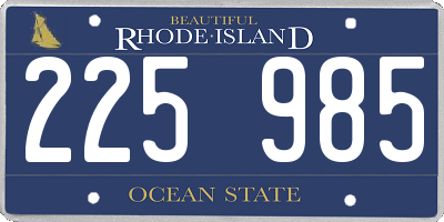 RI license plate 225985