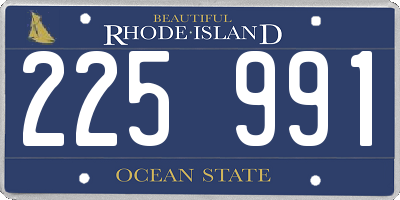 RI license plate 225991