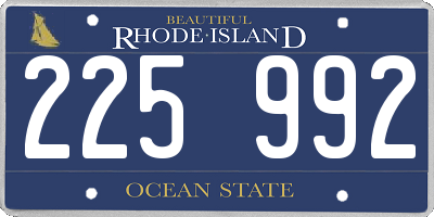 RI license plate 225992