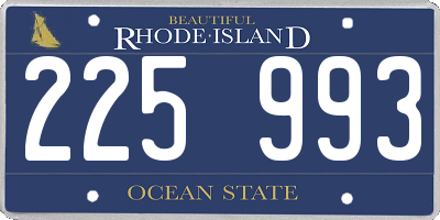RI license plate 225993