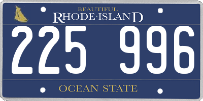 RI license plate 225996
