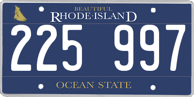 RI license plate 225997