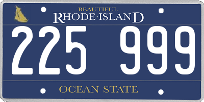 RI license plate 225999