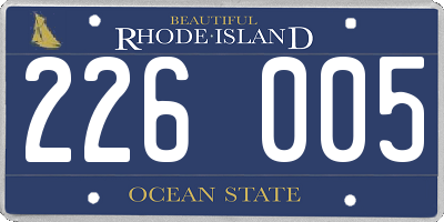 RI license plate 226005
