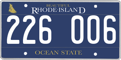 RI license plate 226006