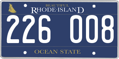 RI license plate 226008