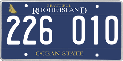 RI license plate 226010